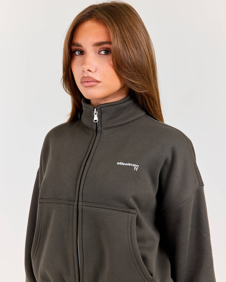 Cloudweave Relaxed Zip Through - Dark Olive