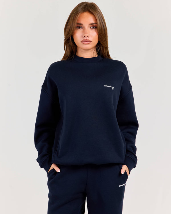 Cloudweave Relaxed Crewneck - Navy