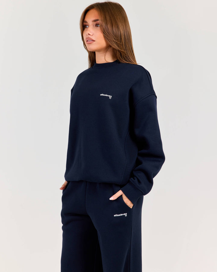 Cloudweave Relaxed Crewneck - Navy