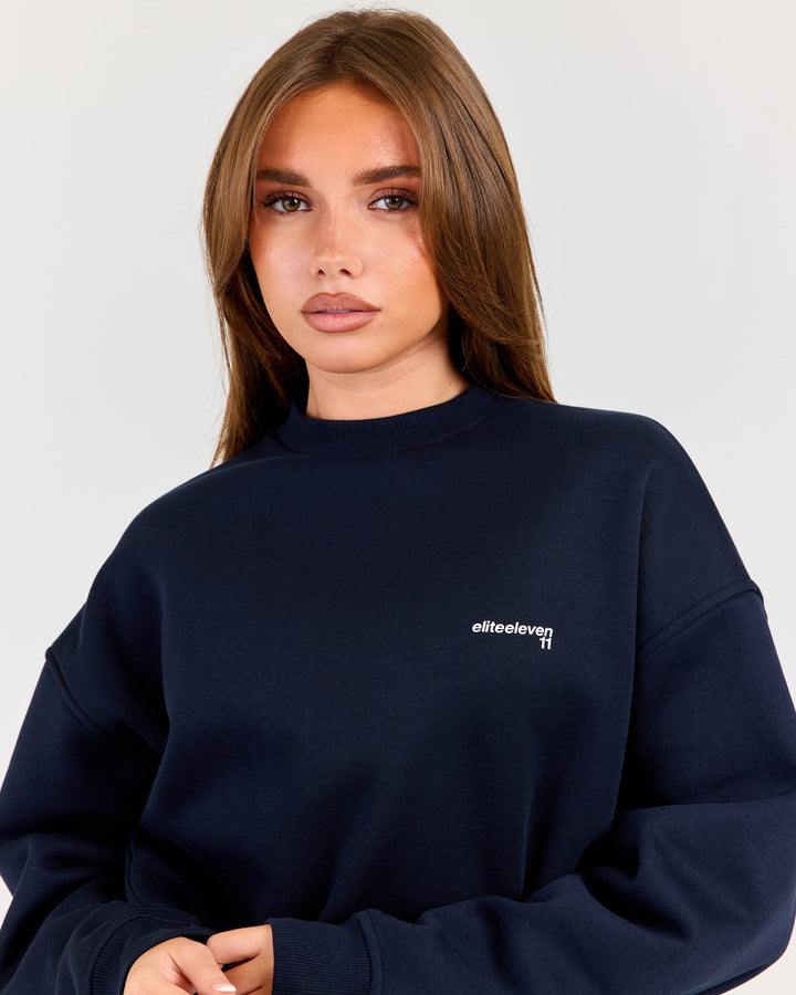 Cloudweave Relaxed Crewneck - Navy