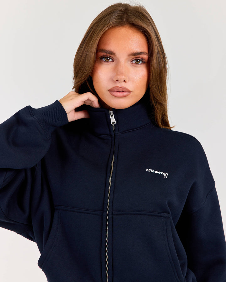 Cloudweave Relaxed Zip Through - Navy