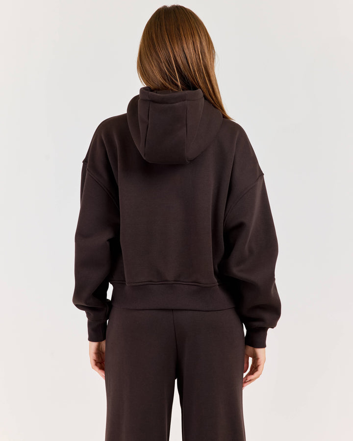 Cloudweave Zip Through Hoodie - Coffee Bean