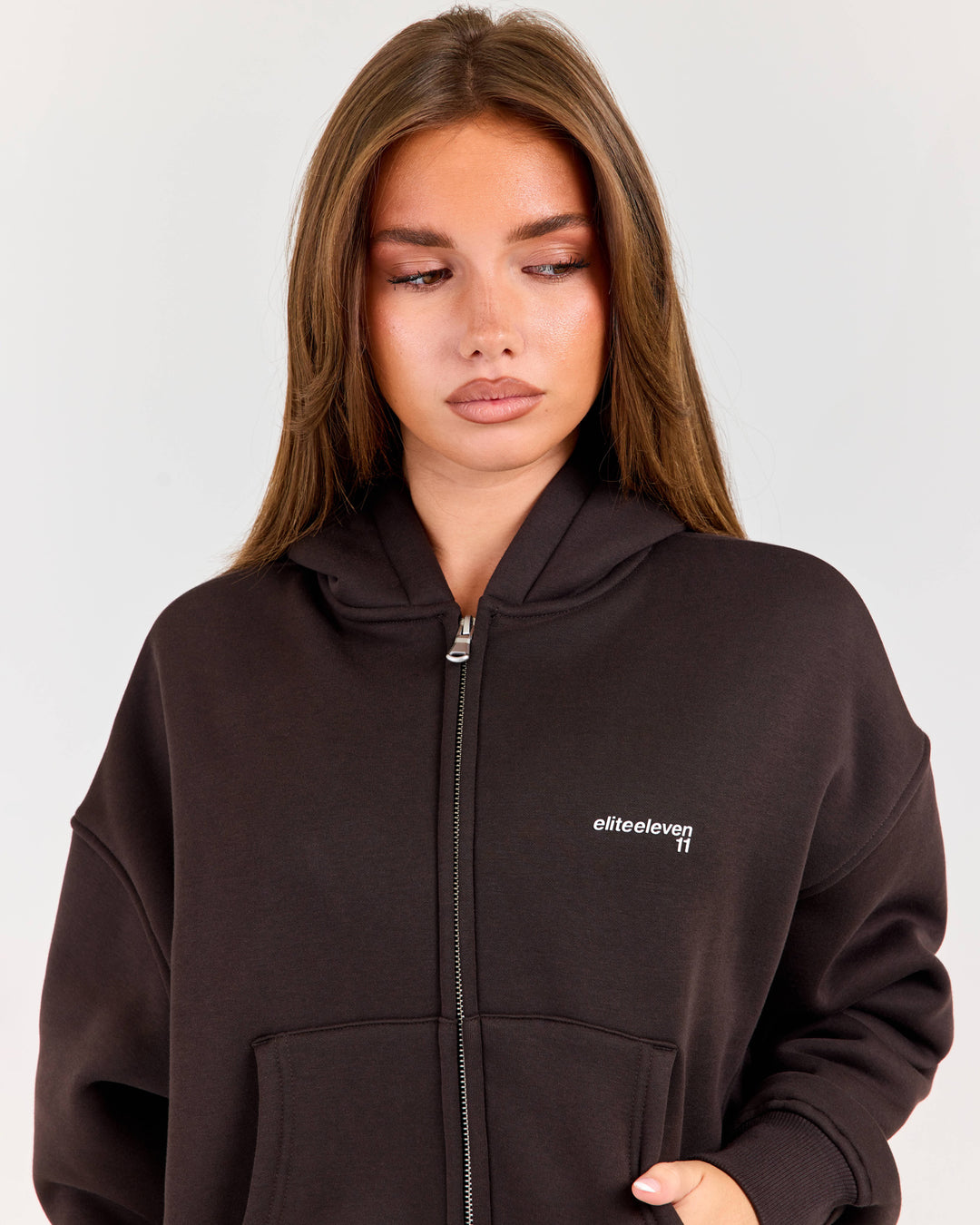 Cloudweave Zip Through Hoodie - Coffee Bean