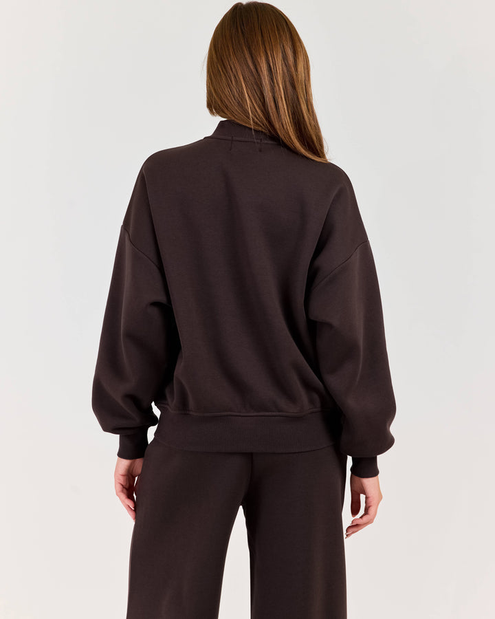 Cloudweave Relaxed V Neck - Coffee Bean