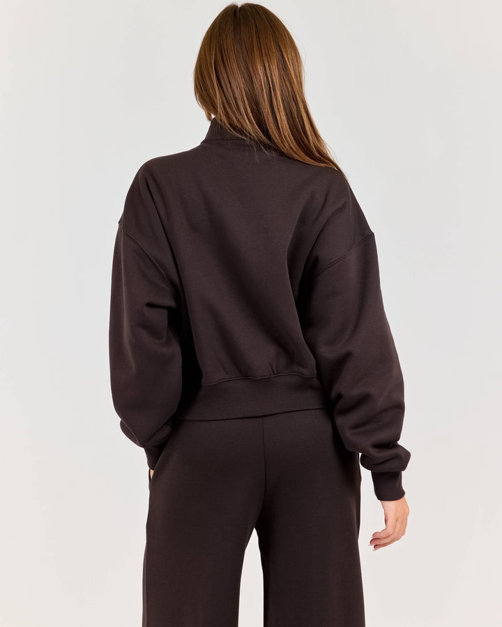 Cloudweave Relaxed Zip Through - Coffee Bean