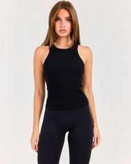 Built in Ribbed Tank - Black