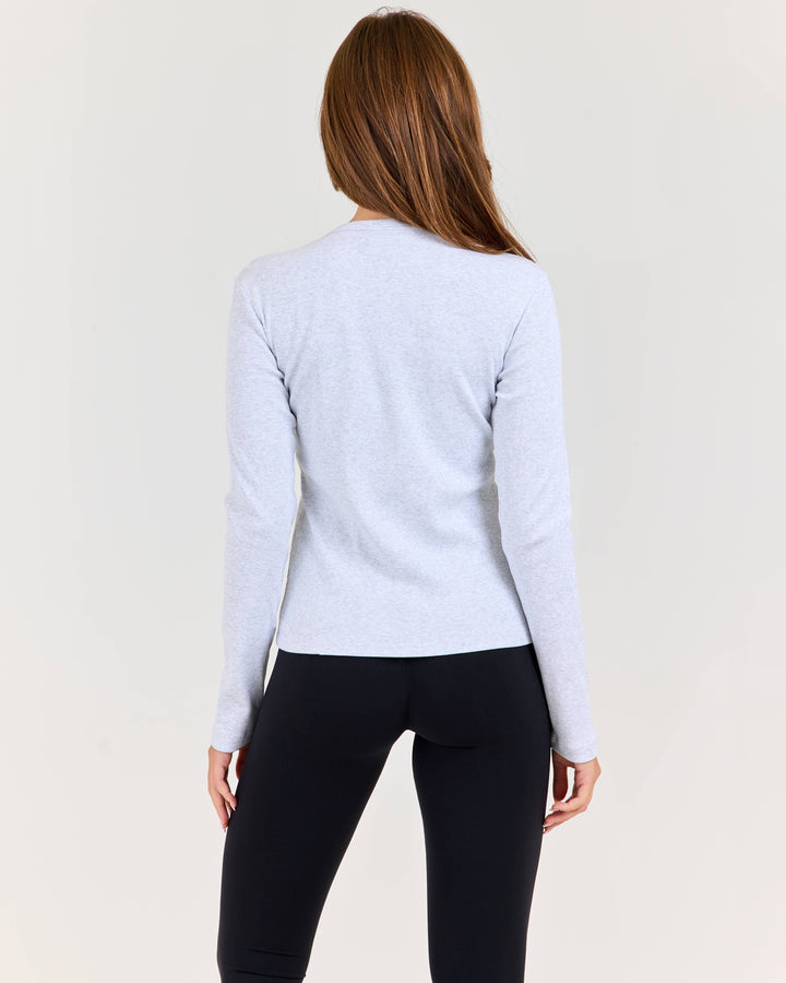 Ribbed Long Sleeve - Grey Marle