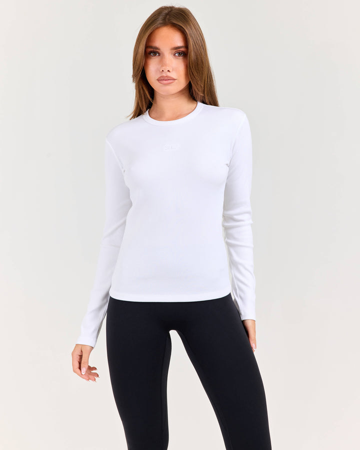 Ribbed Long Sleeve - White