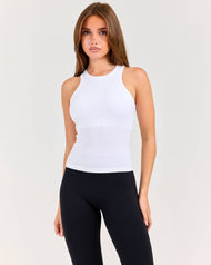 Built in Ribbed Tank - White