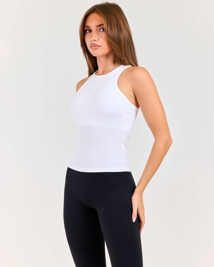 Built in Ribbed Tank - White