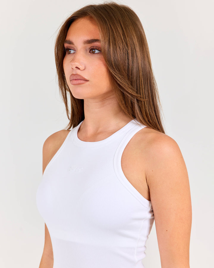 Built in Ribbed Tank - White