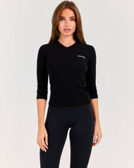 Women's V Neck 3/4 Sleeve - Black