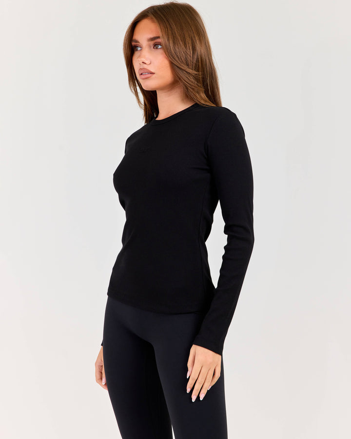 Ribbed Long Sleeve - Black