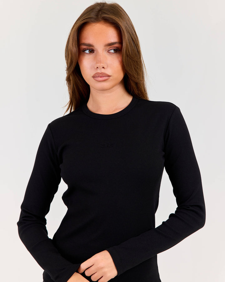 Ribbed Long Sleeve - Black