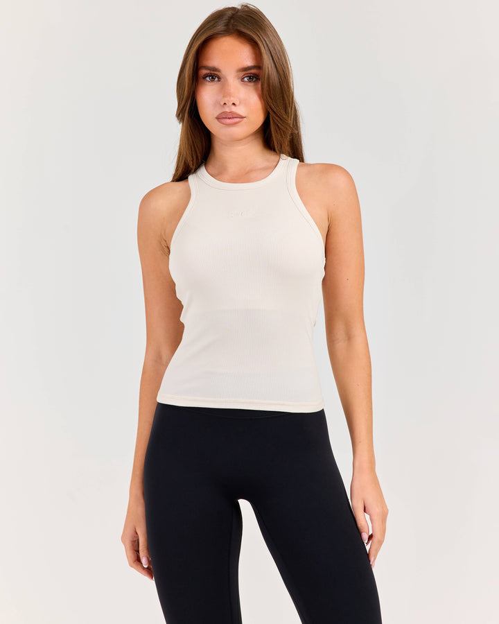 Built in Ribbed Tank - Bone
