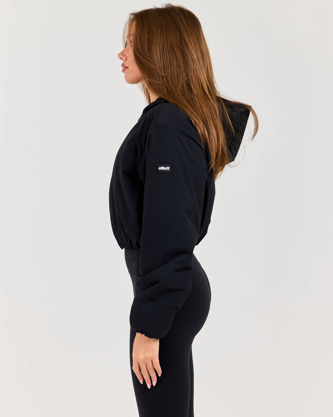 Float Cropped Hooded Jacket - Black