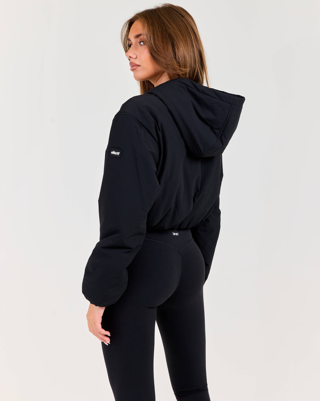 Float Cropped Hooded Jacket - Black