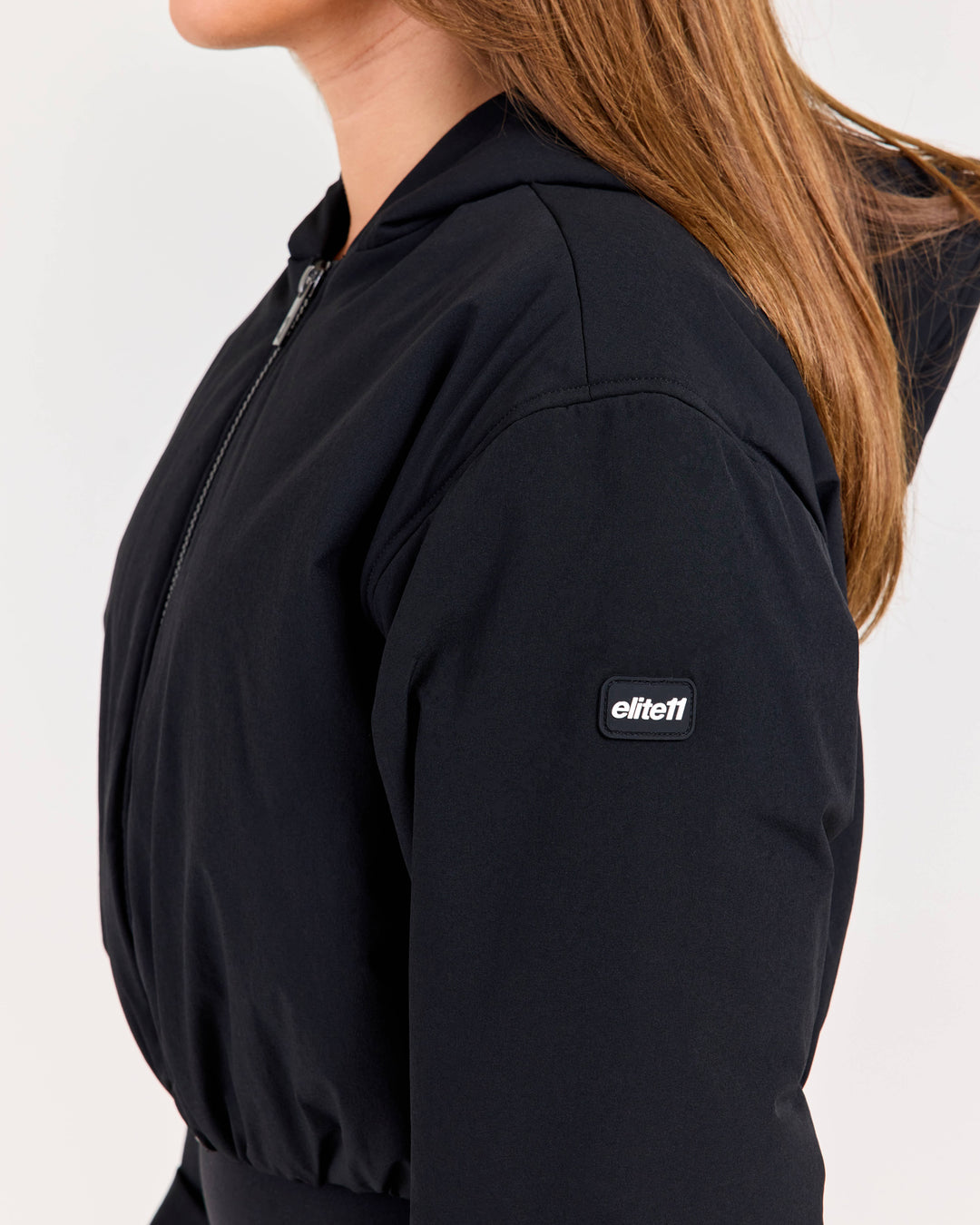 Float Cropped Hooded Jacket - Black