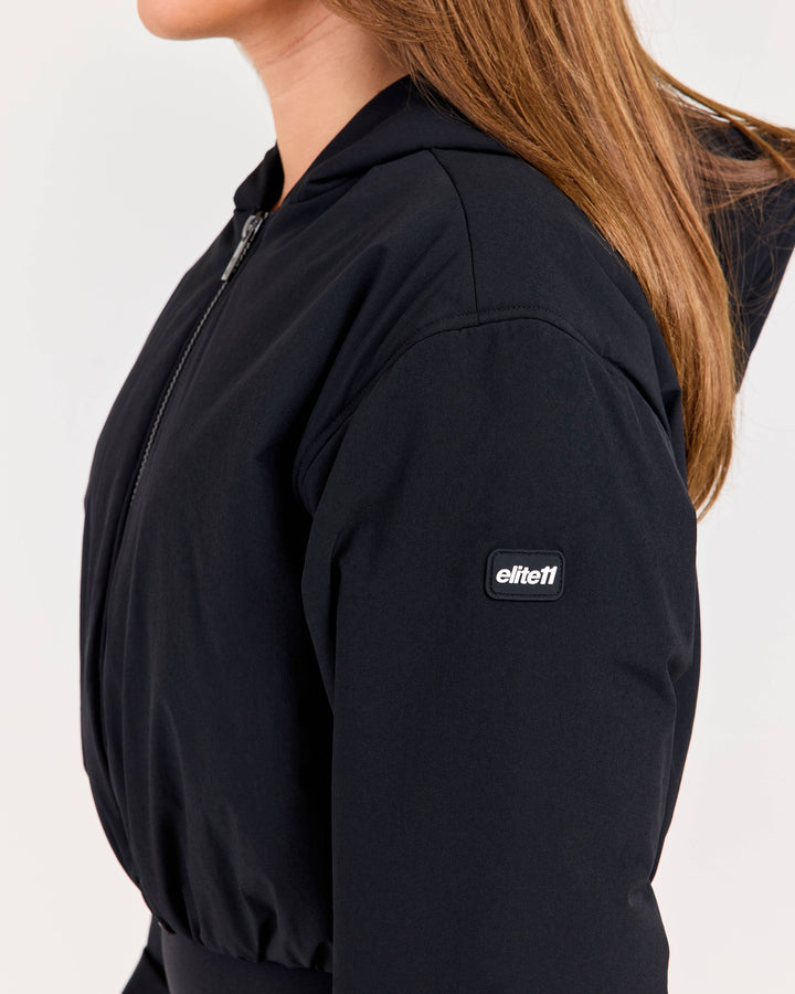 Float Cropped Hooded Jacket - Black
