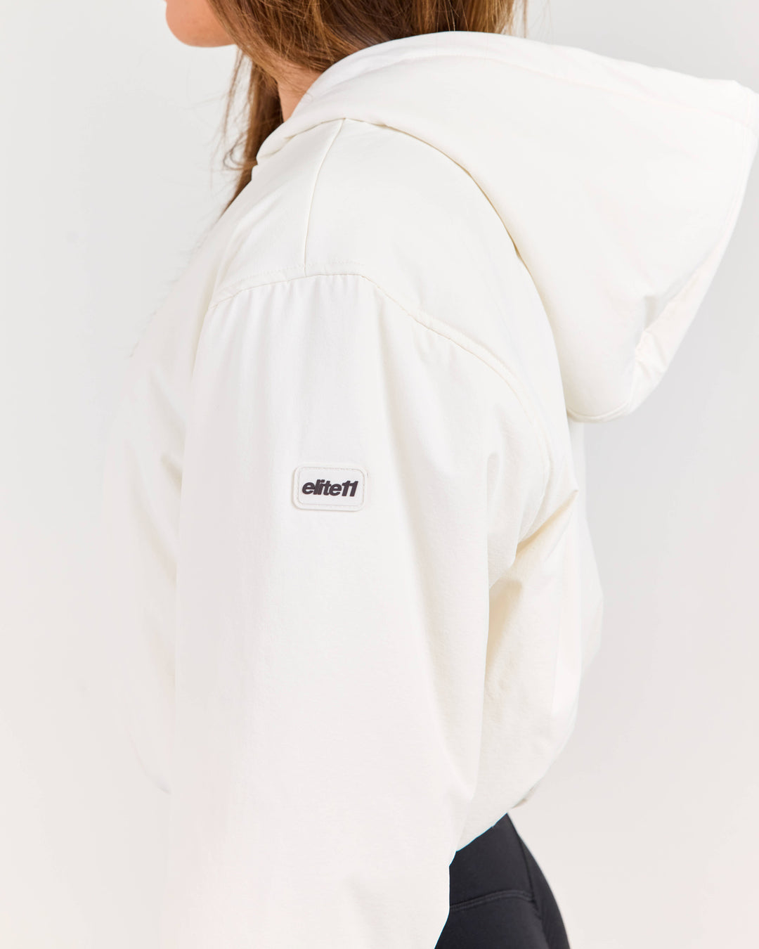 Float Cropped Hooded Jacket - Bone