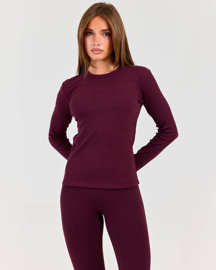Ribbed Long Sleeve - Plum