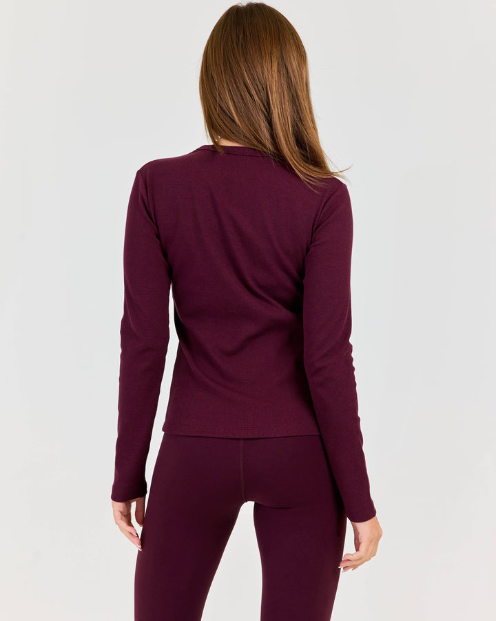 Ribbed Long Sleeve - Plum
