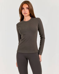 Ribbed Long Sleeve - Dark Olive
