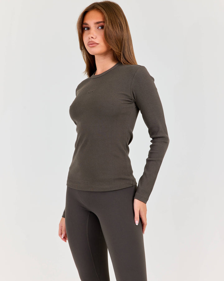 Ribbed Long Sleeve - Dark Olive