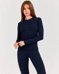 Ribbed Long Sleeve - Navy