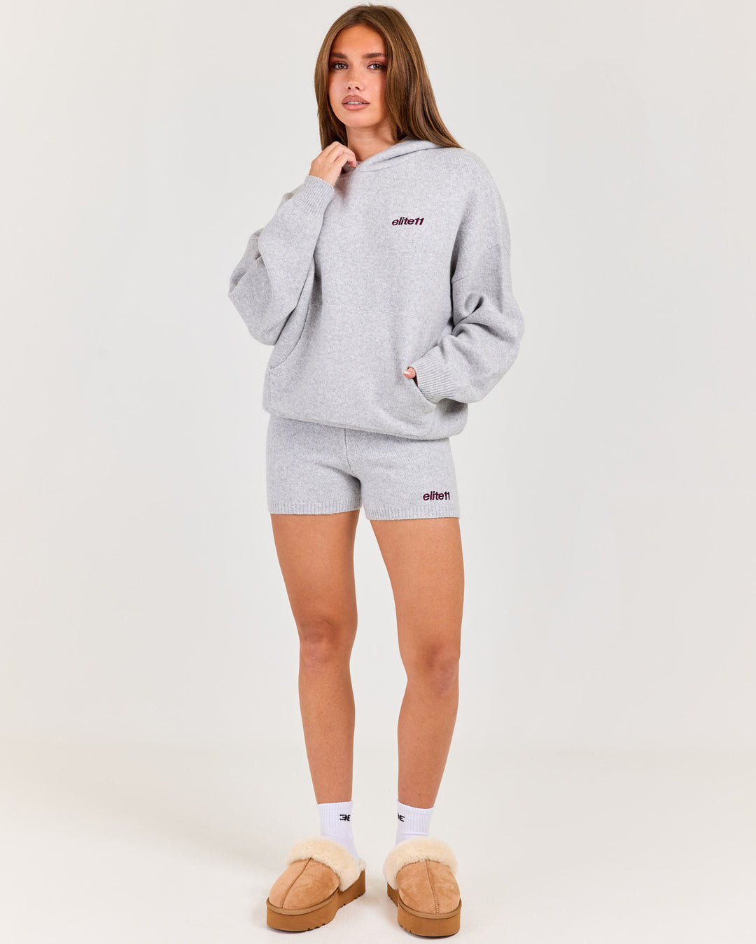 Winter Knit Shorts - Grey Marle