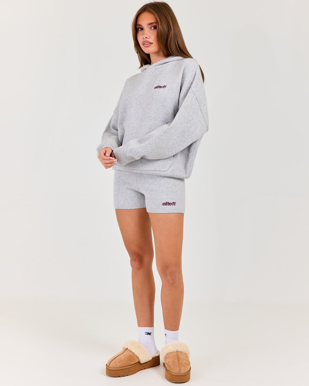 Winter Knit Shorts - Grey Marle