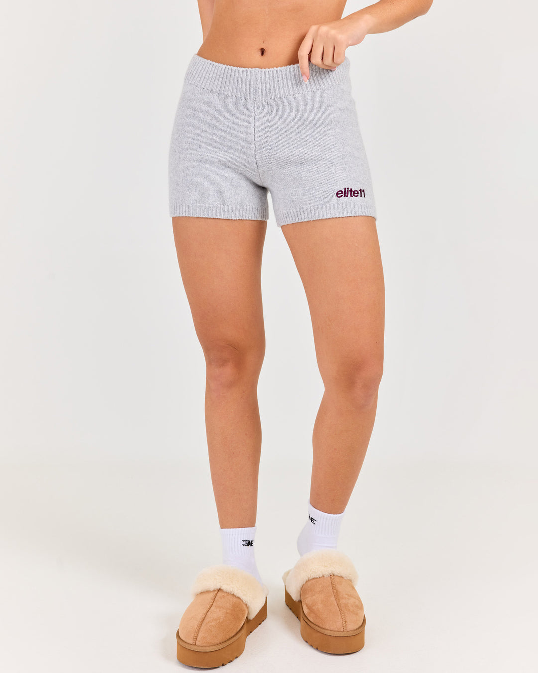 Winter Knit Shorts - Grey Marle
