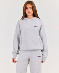 Winter Knit Hoodie - Grey Marle