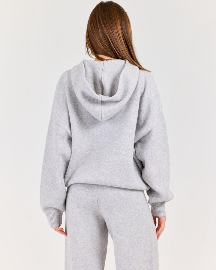 Winter Knit Hoodie - Grey Marle