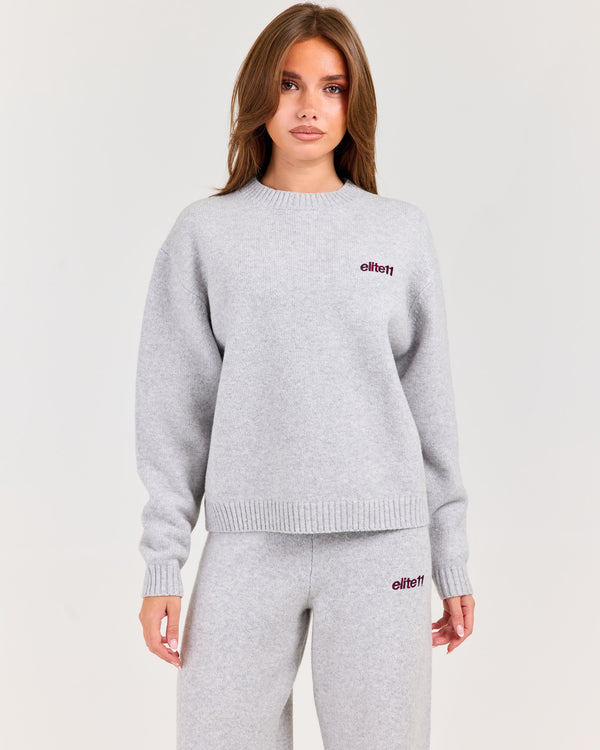 Winter Knit Crewneck - Grey Marle