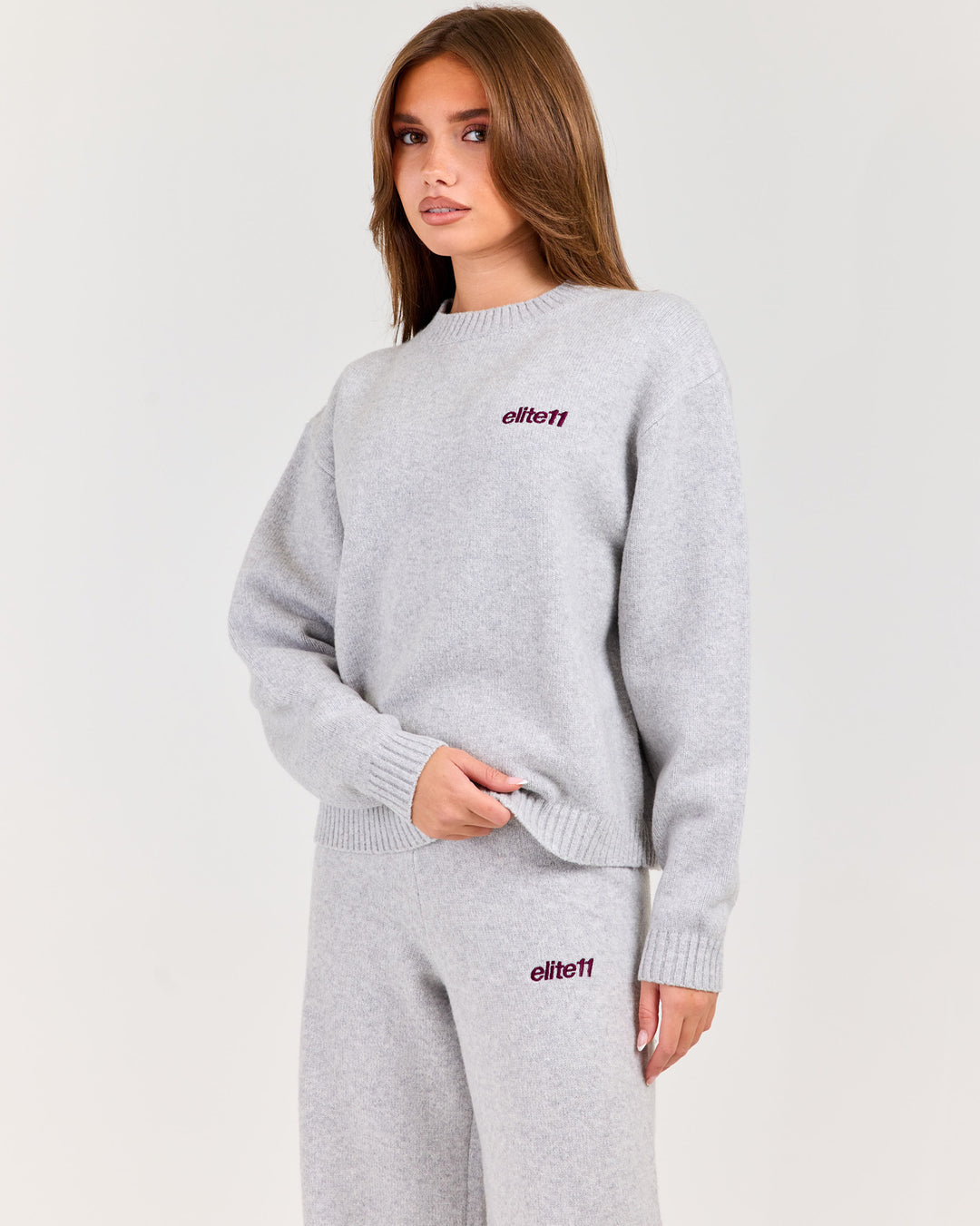 Winter Knit Crewneck - Grey Marle