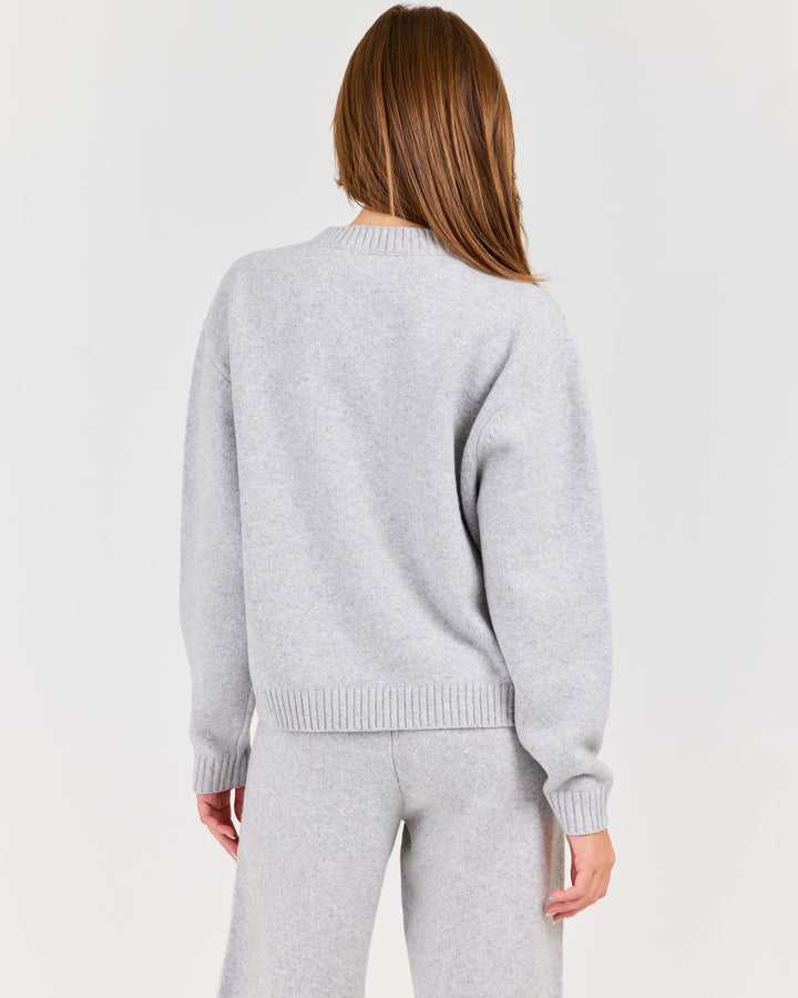 Winter Knit Crewneck - Grey Marle