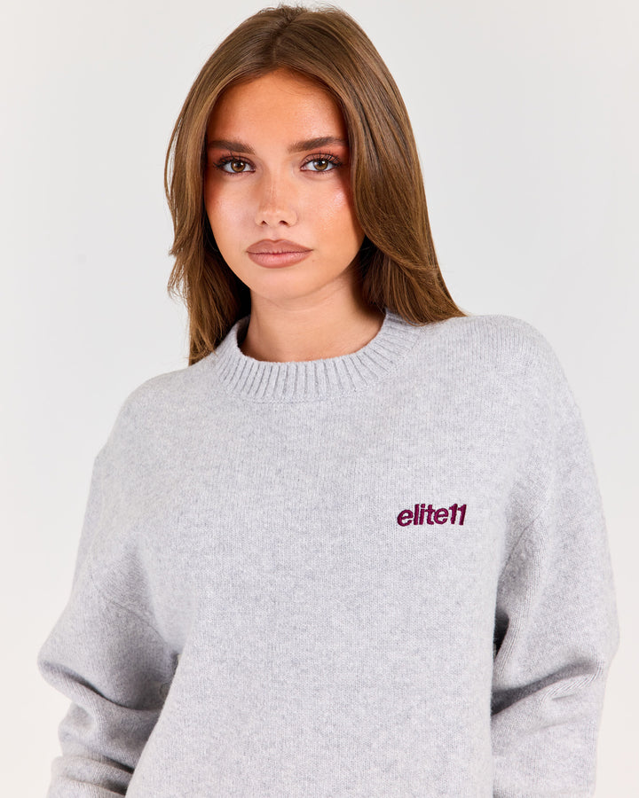 Winter Knit Crewneck - Grey Marle