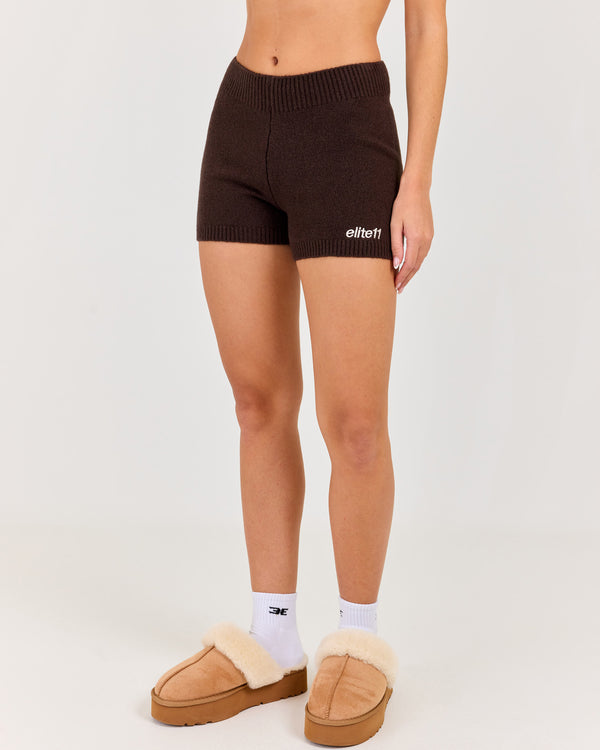 Winter Knit Shorts - Coffee Bean