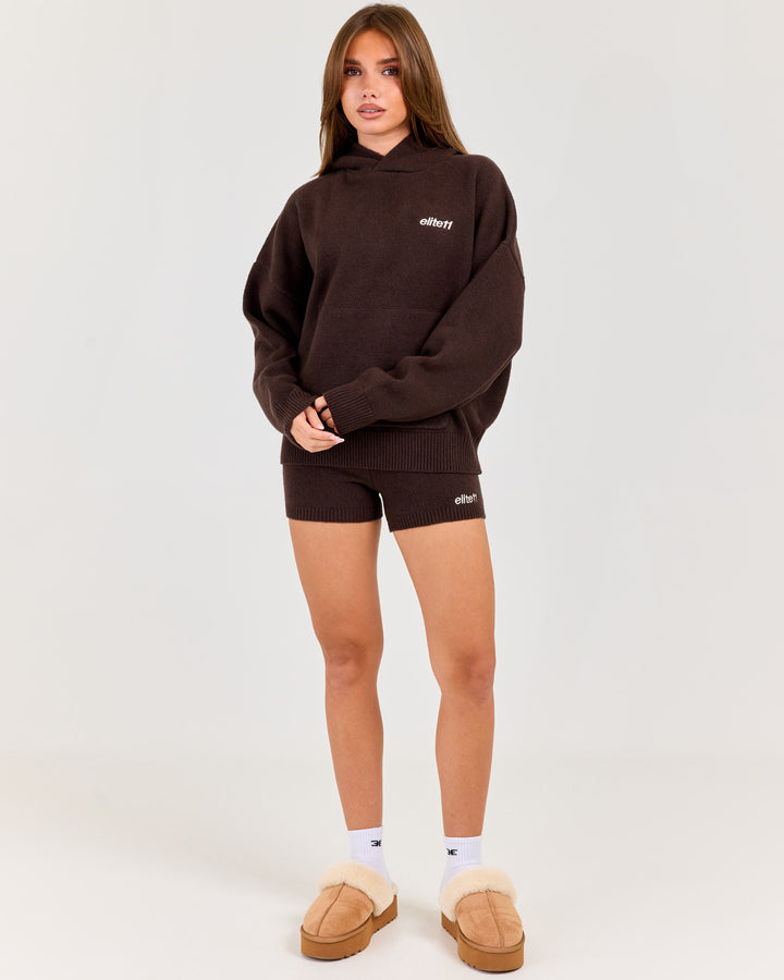 Winter Knit Shorts - Coffee Bean