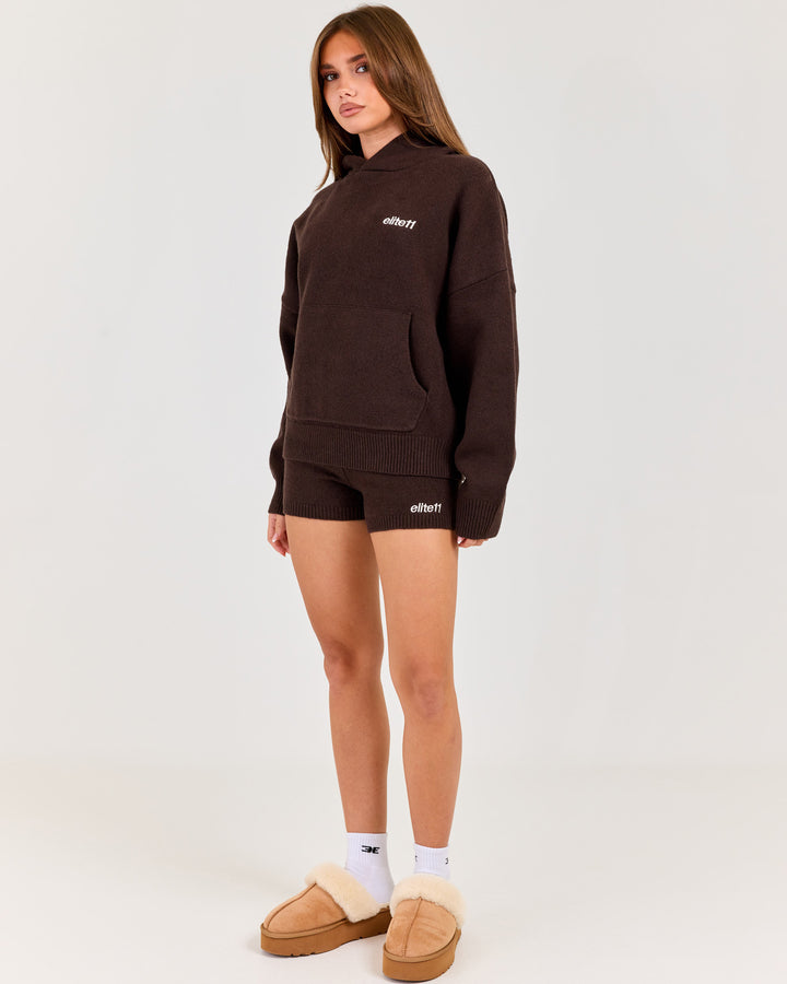 Winter Knit Shorts - Coffee Bean