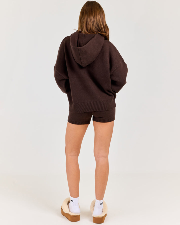 Winter Knit Shorts - Coffee Bean