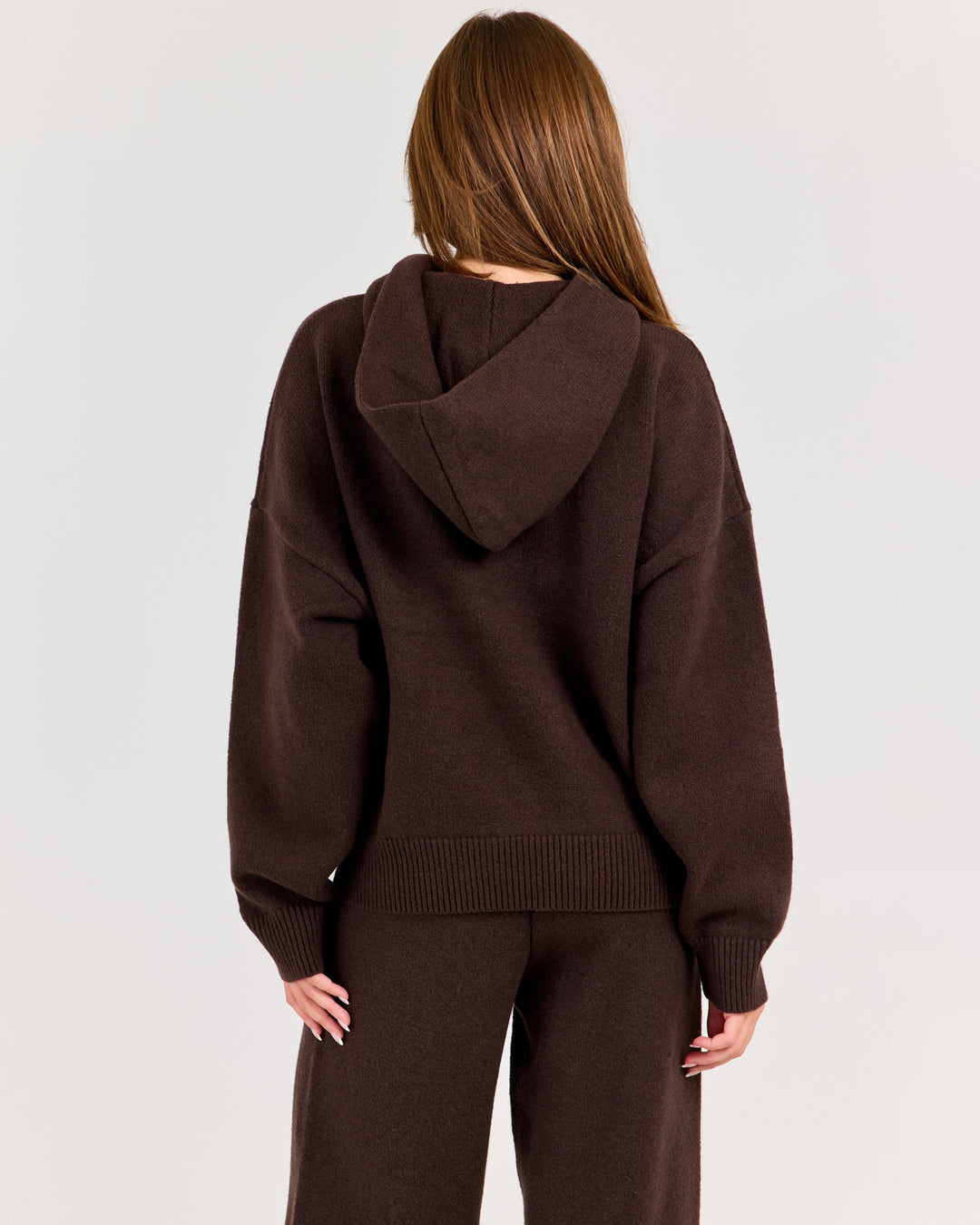 Winter Knit Hoodie - Coffee Bean