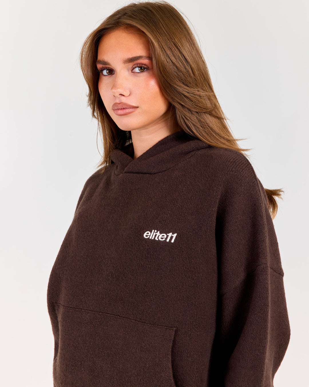 Winter Knit Hoodie - Coffee Bean