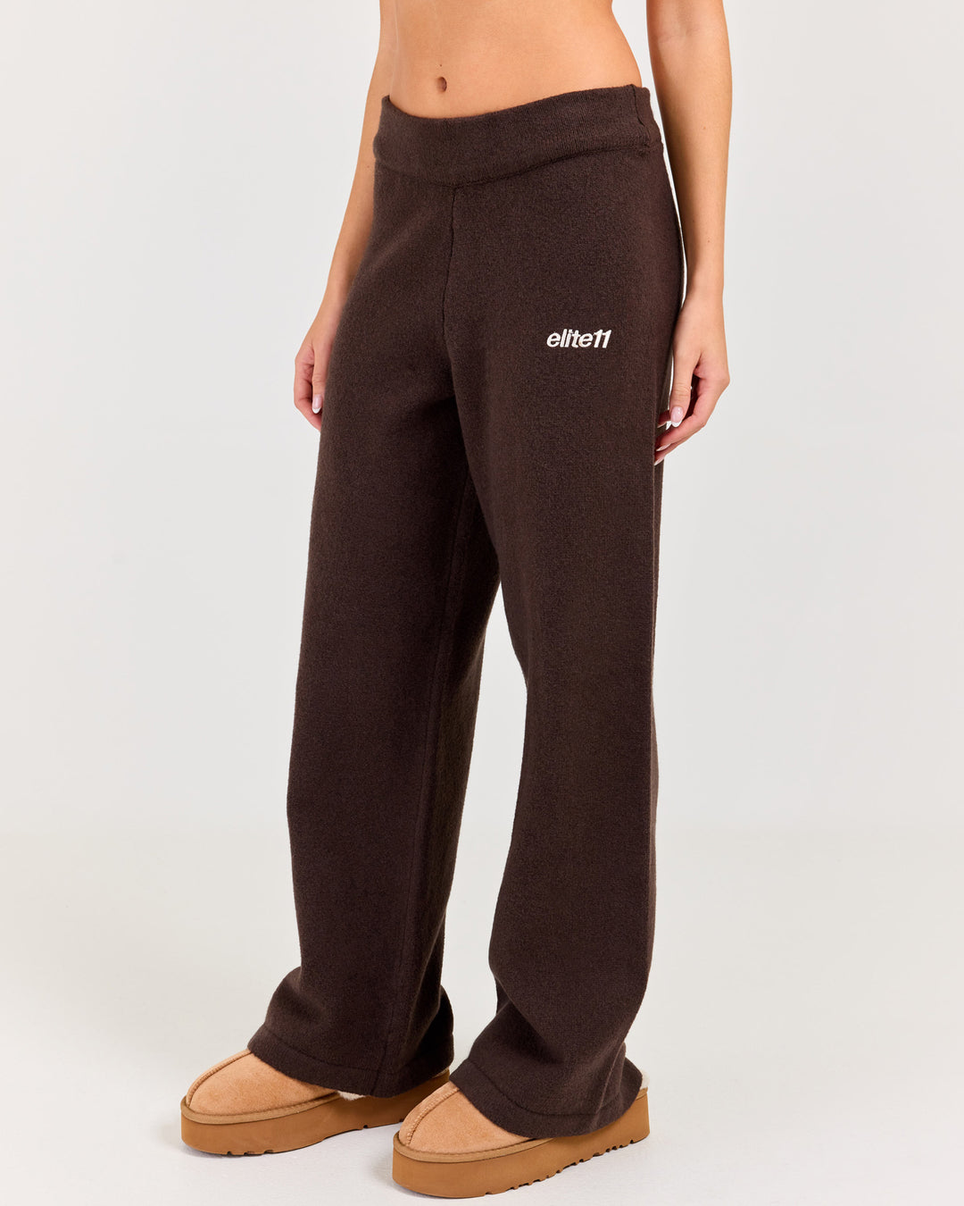 Winter Knit Wide Leg Pants - Coffee Bean