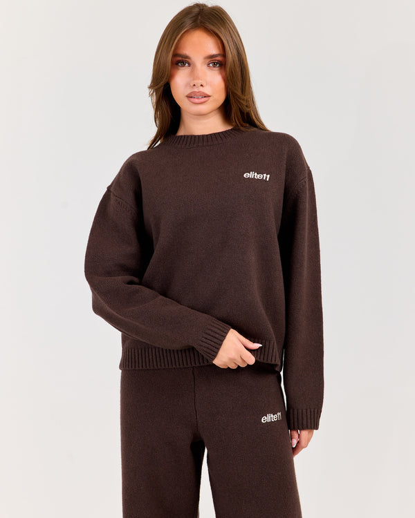Winter Knit Crewneck - Coffee Bean