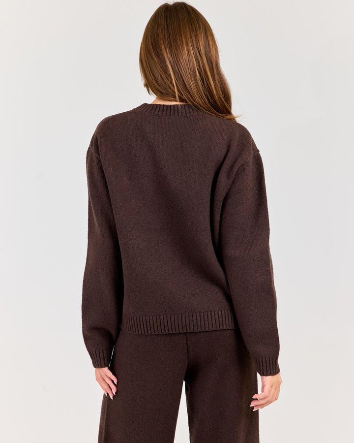 Winter Knit Crewneck - Coffee Bean