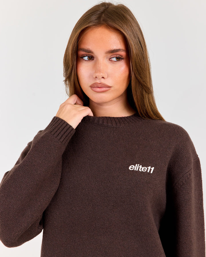 Winter Knit Crewneck - Coffee Bean