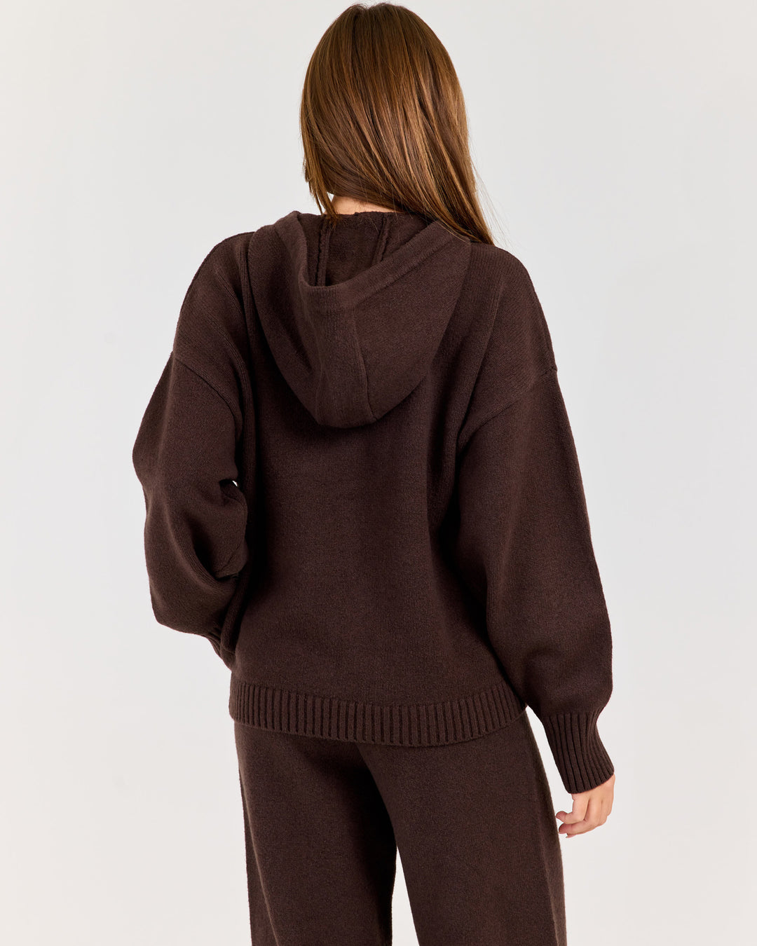 Winter Knit Zip Through - Coffee Bean