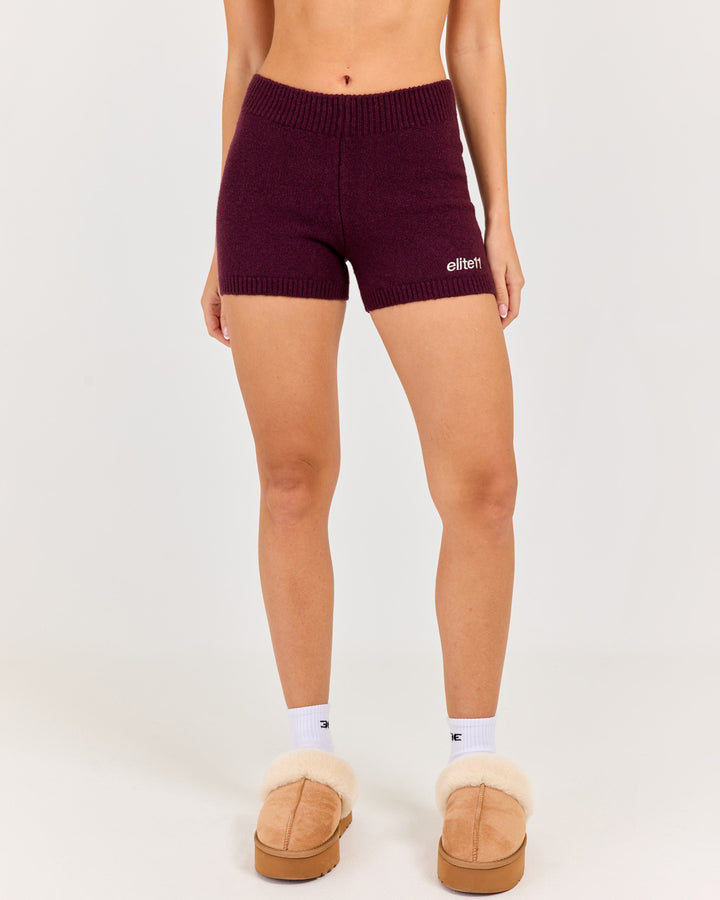 Winter Knit Shorts - Plum